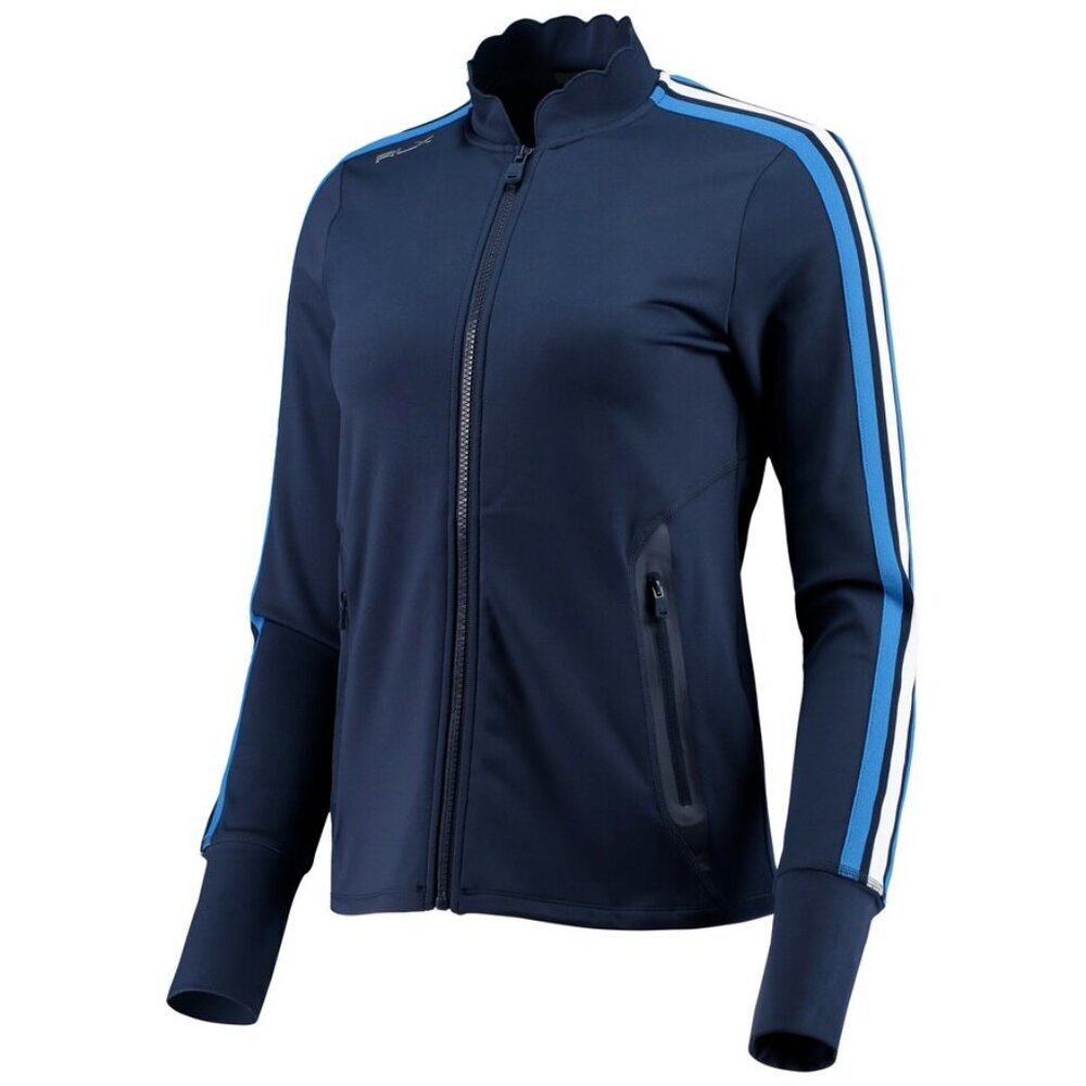NWT RLX Ralph Lauren Women's Trim Interlock Power Stretch Full-Zip Jacket L